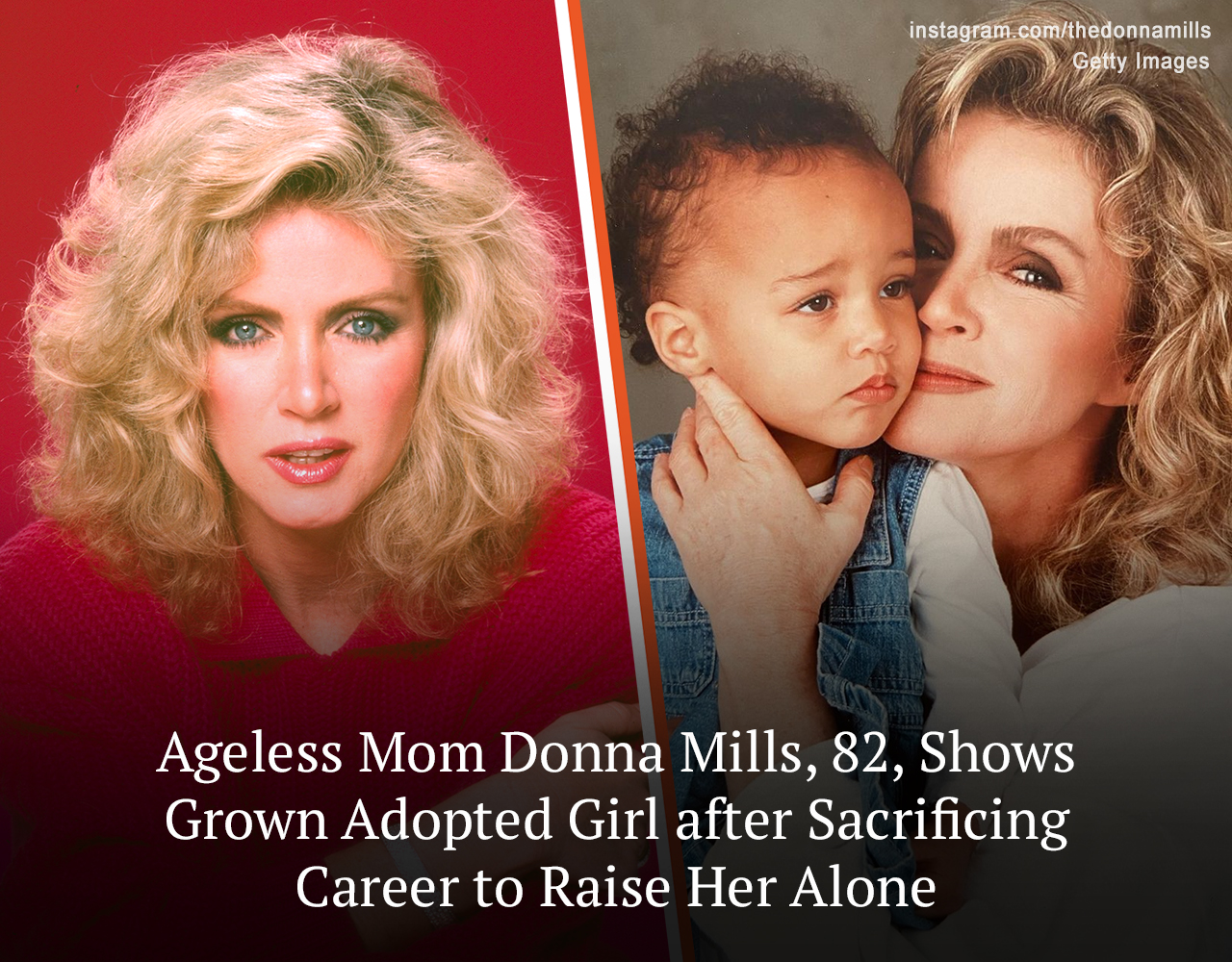 82-year-old “Knots Landing” star Donna Mills looks sensational while hugging her 28-year-old biracial adopted daughter!